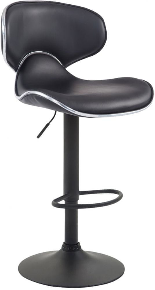 BHM Germany Barová stolička Vega II., syntetická koža, čierna